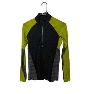 Icebreaker Merino GT Comet Half Zip Pullover Women S Green Gray Base Layer